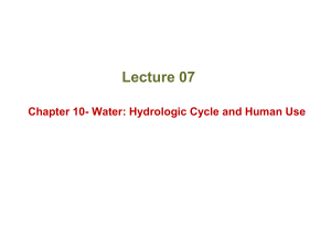 Chapter 10 - Water Hydrologic Cycle and Human Use (1)