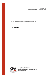 HKFRS 16 Leases: Financial Reporting Standard