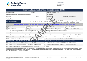 10604 Electrical Demolition Safe Work Method Statement-SAMPLE