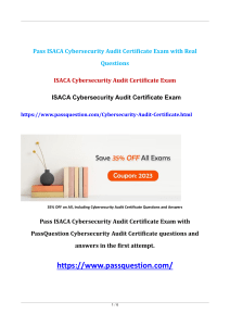 ISACA Cybersecurity Audit Certificate Exam Questions
