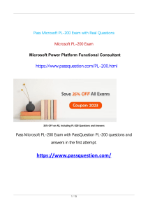 Microsoft PL-200 Certification Actual Questions