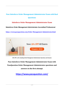 Salesforce Order Management Administrator Exam Questions