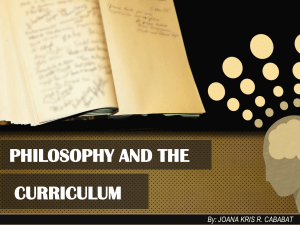 Philosophy and the Curriculum