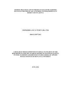 Feeding practices and nutrition status of HIV exposed