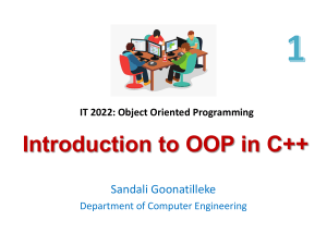 01 Introduction to OOP in C++