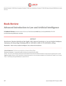 BookReviewAdvanced Introduction to Law and Artificial Intell