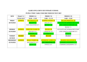MID TERM III TEST TIME TABLE FINAL