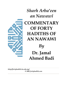 Commentary of Forty Hadiths of An-Nawawi