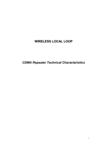 CDMA Repeater Draft Technical Chracteristics V1