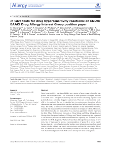 Allergy - 2016 - Mayorga - In vitro tests for drug hypersensitivity reactions  an ENDA EAACI Drug Allergy Interest Group