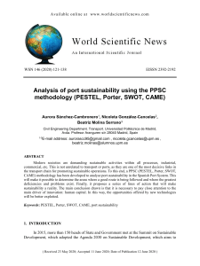 Port Sustainability Analysis using PPSC Methodology