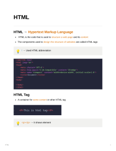 HTML Notes