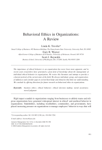 Behavioral Ethics in Organizations  A Review