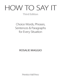 How to Say It, Third Edition