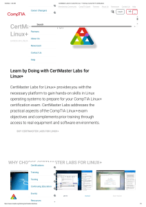 CertMaster Labs for CompTIA Linux + Training   CompTIA IT Certifications