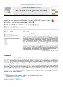 Anxiety and Aggression ASD Adolescence