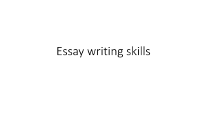 Essay writing skills