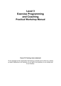 Level 3 Exercise Programming Practical Workshop Manual