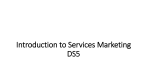 Introduction to Services Marketing