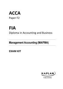 F2 Management Accounting textbook 