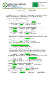 English 7 - Quarter Exam -draft