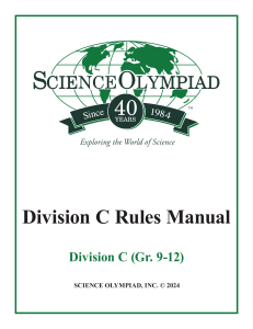Science Olympiad Rules Div C