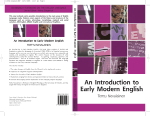 Early Modern English, An Introduction to (Nevalainen)