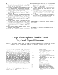 (1974). Design of ion-implanted MOSFET's with very small physical dimensions. jssc.1974.1050511