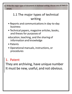 Technical Writing Types & Patents Overview