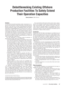 Debottlecking Existing Offshore Production Facilities To Safely Extend Their Operation Capacities