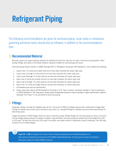 Ammonia Refrigerant Piping: Material & Sizing Guide