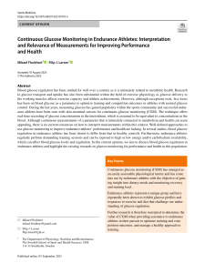 Đường huyết - Continuous Glucose Monitoring in Endurance Athletes Interpretation and Relevance of Measurements for Improving Performance and Health
