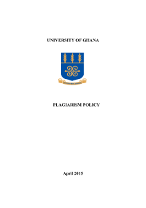 UG Plagiarism Policy