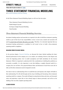 3- Three Statement Financial Modeling   Street Of Walls