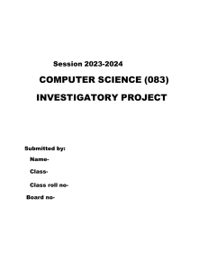 investigatory project