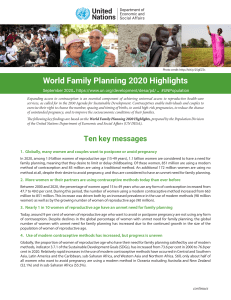 unpd world family planning 2020 10 key messages