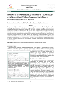 Limitations to Therapeutic Approaches to T2DM in Light of Different HbA1C Values Suggested by Different Scientific Associations A Review