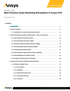 Ansys CFD Scale-Resolving Simulations Best Practices