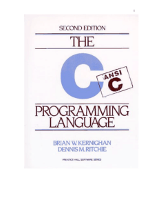 The C Programming Language - Textbook