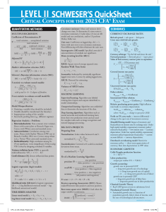 CFA 2023 Level II - Schweser s Quicksheet