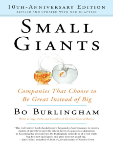 Small Giants - Companies That Choose to Be Great Instead of Big