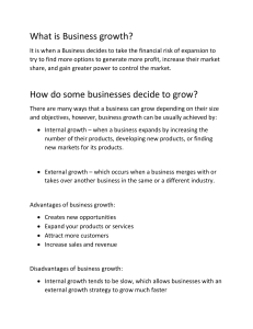 Business growth notes