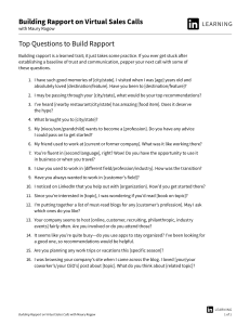Top Questions to Build Rapport