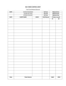 Bus Token Control Sheet