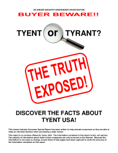 Tyent Report - the Untold Truth about Tyent