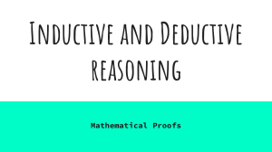 Inductive and Deductive reasoning