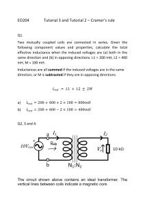 Ideal Transformer and Cramers rule