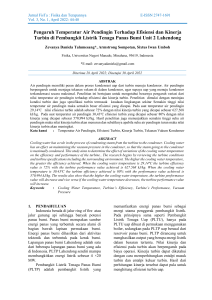 Efisiensi Turbin PLTP: Pengaruh Temperatur Air Pendingin