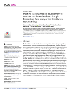 2023 Q2 PLOS One Machine Learning models development Great Lakes