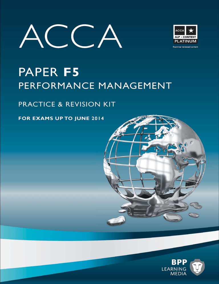 ACCA F5 Performance Management Practic